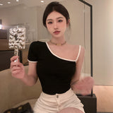 Summer Short Sleeves Camisole T-Shirt Korean Version Women's T-Shirt y2k-Outfit
