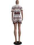 Fongt New Women's Handmade Knitted Casual Shorts Suit-Outfit