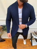 Fongt Men's Fashion Men's Casual Long Sleeve Lapel Knit Sweater Men's