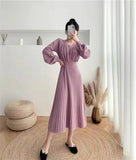 Fongt And Winter Goddess Fan Sweater Dress 2025 New Female Waist Thin French Style Knitted Dress Dress Dress Dress Dress