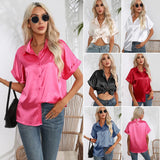 New Satin Short-sleeved Shirt Clothes