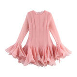Fongt New Slim Folding Lotus Leaf-Side Ponky Dress