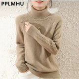 Sweater For Women Fall Winter Casual Knitted Tops Candy Colors Korean Long Sleeve Bottomed Pullover New Sueter