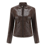 Leather Jackets And Coats Spring Autumn Long Sleeve Fashion Basic Motorcycle Jackets Female Streetwear Casual