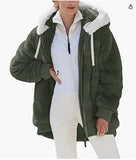 Fongt Hot New Autumn And Winter Loose Plush Multi-Color Hooded Coat Woman