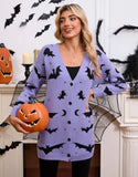 Fongt New Women's Sweater Halloween Bat With Long-Sleeved Cloaked Shirt Jacket