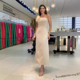 Fongt Summer New Light Ripe Wind Pure Color Three-Dimensional Bow Knot Temperament Slit Dress-Outfit