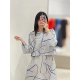 Fongt Folds 2025 Summer New Coat Pop Loose Thin Folded Shirt Cardigan Woman