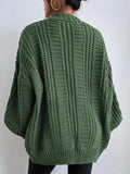 Fongt V-Neck Solid-Colored Open-Shirt Autumn And Winter Lazy Lantern Sleeve Loose Single-Caught Sweater Coat Woman