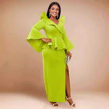 Fongt Evening Dress Party Horn Sleeve Dress Evening Dress