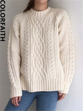 2022 Pullovers Warm Minimalist Korean Fashionable Solid Wild Oversized Spring Winter Women's Sweaters Jumpers