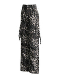 Fongt And Summer 2024 New Leopard Print Multi-Pocket Decorative Design Feel Tooling Denim Casual Pants Women-Outfit