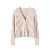 Fongt Autumn And Winter Short External Loose Net Red Long-Sleeved V Sweater Knitted Shirt Solid-Colored Cardigan Coat Top