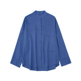 New Pocket Pendent Loose Shirt Elastic Waist Pant Suit-Outfit