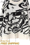Dark stripes Black White Pullovers Y2k Clothes Sweaters Destroyed Ripped Women's sweater Men Harajuku Hole Knit