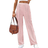 Casual Solid Color Hollow Elastic Waist