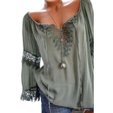 Hollow Lace Stitching Solid Long Sleeve